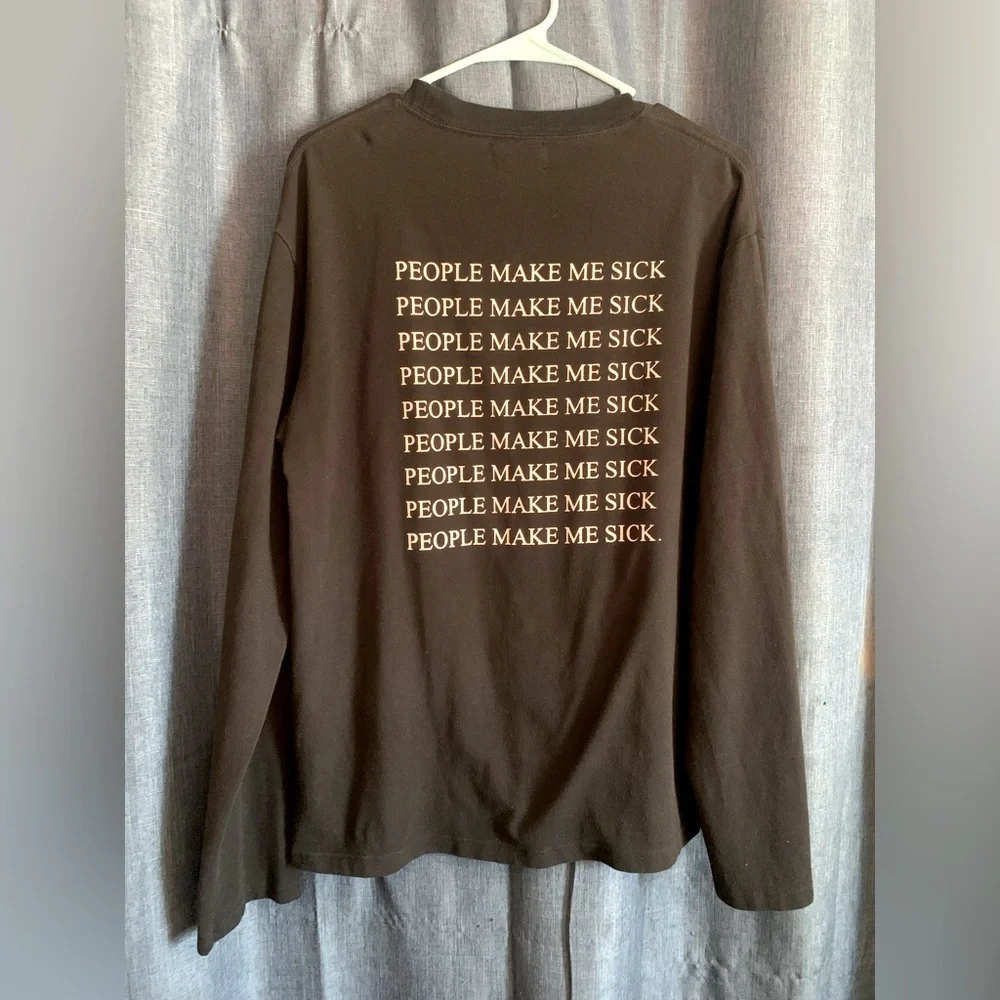 AAH “People Make Me Sick” Long Sleeve Shirt - Picture 1 of 5